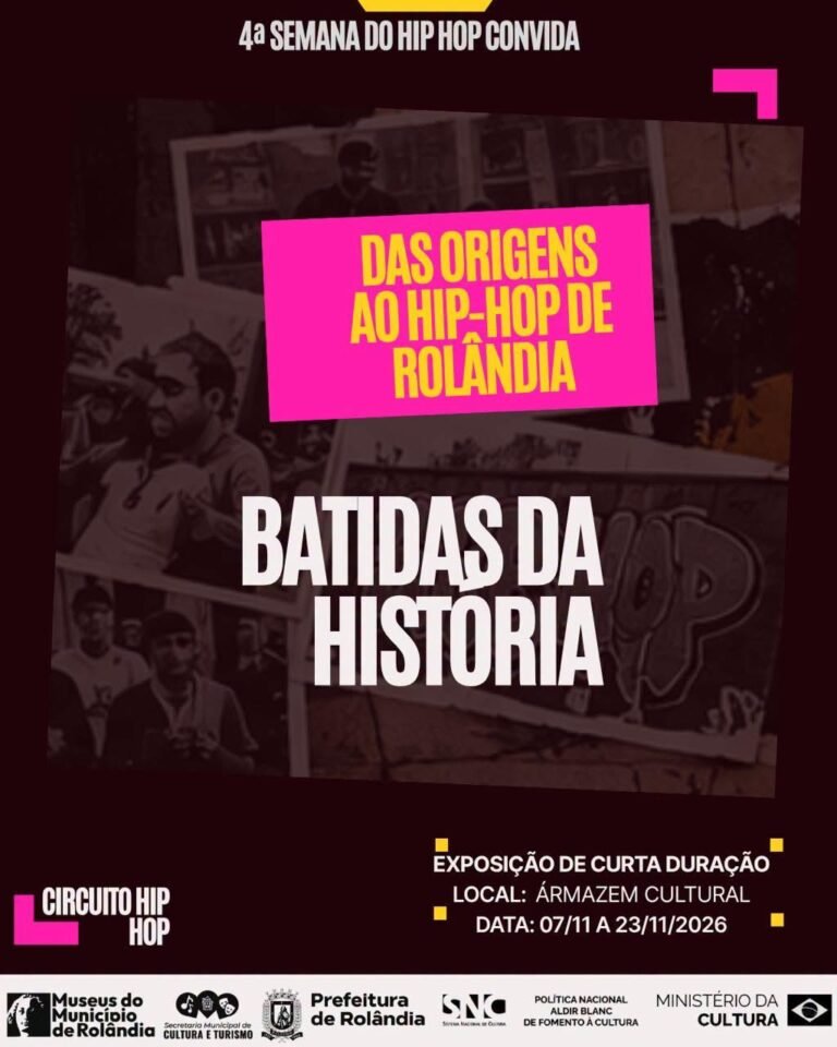 Exposição “Batidas da História: das origens ao Hip-Hop de Rolândia” resgata a história do movimento durante semana municipal