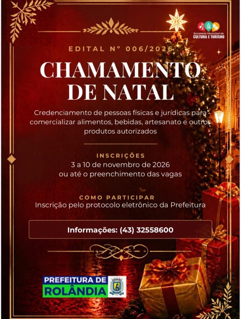 CHAMAMENTO DE NATAL | EDITAL Nº 006/2026